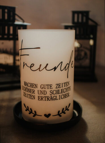 LED Kerze mit der Aufschrift 